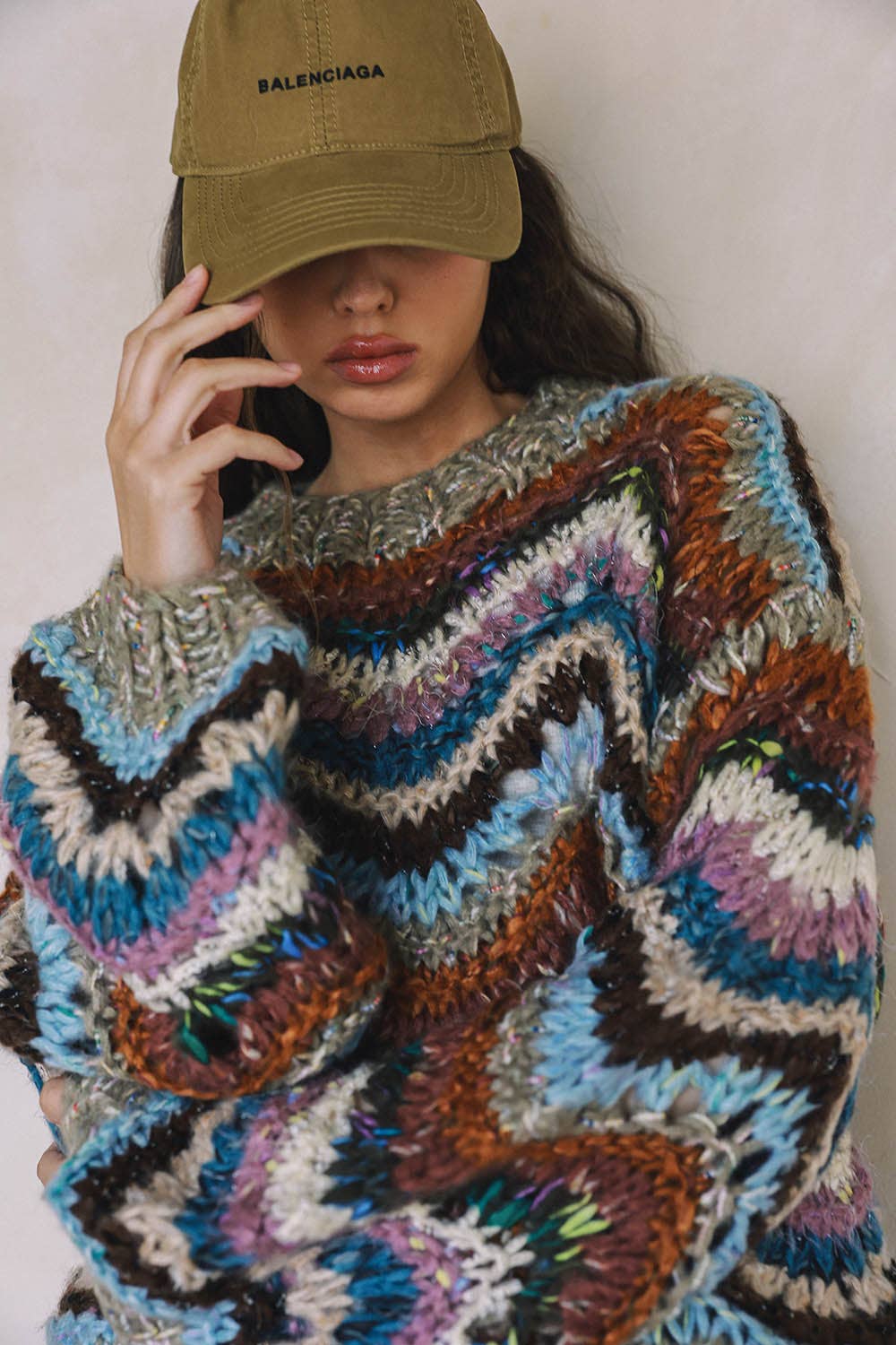 HAND KNIT MULTICOLOR  SWEATER T0026