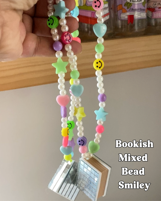 Mixed Bead Smiley Bookish Car Charm