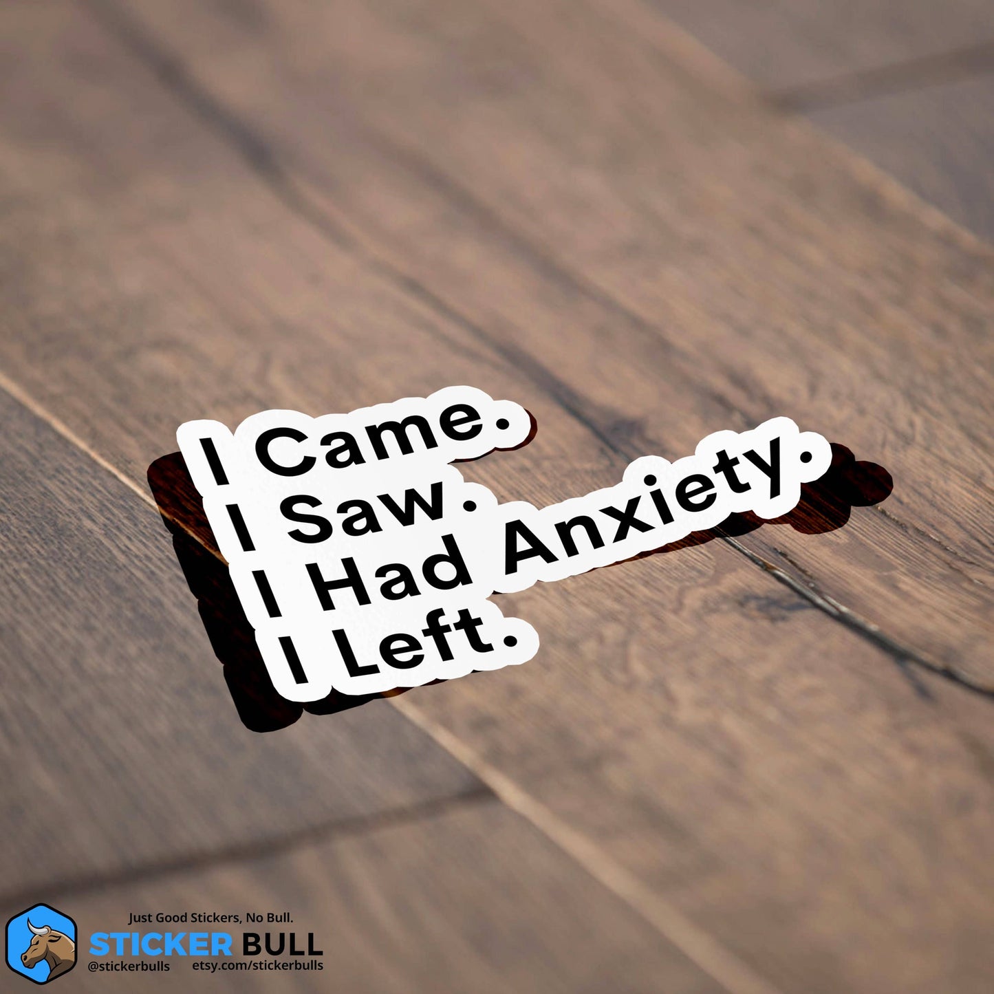 I Came, I Saw, I Had Anxiety, I Left Sticker, Funny Sticker, Meme Sticker, Vinyl Sticker for Laptop, Car Or Water Bottle, Quote Sticker