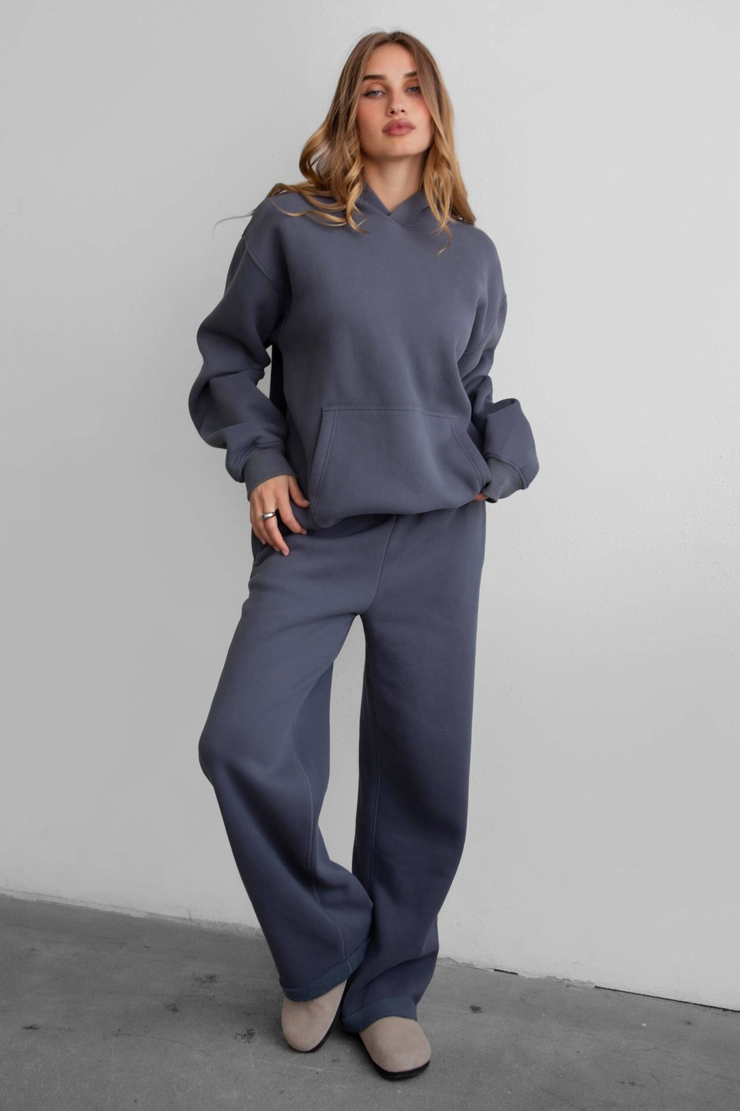TICTOC | Cloud Fleece Wide Leg Sweatpants Stretch Waist & Pocket