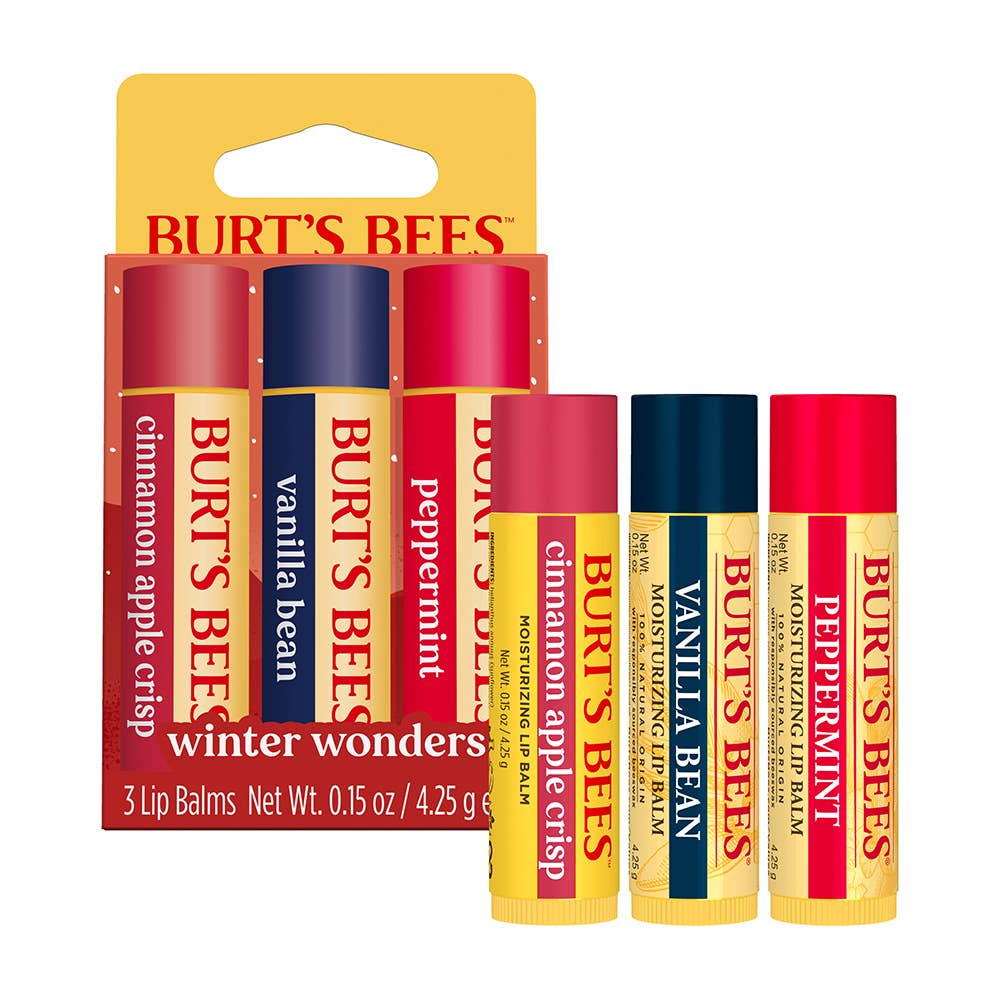 Holiday Winter Wonders Lip Balm Gift Set, 3 Holiday Flavors