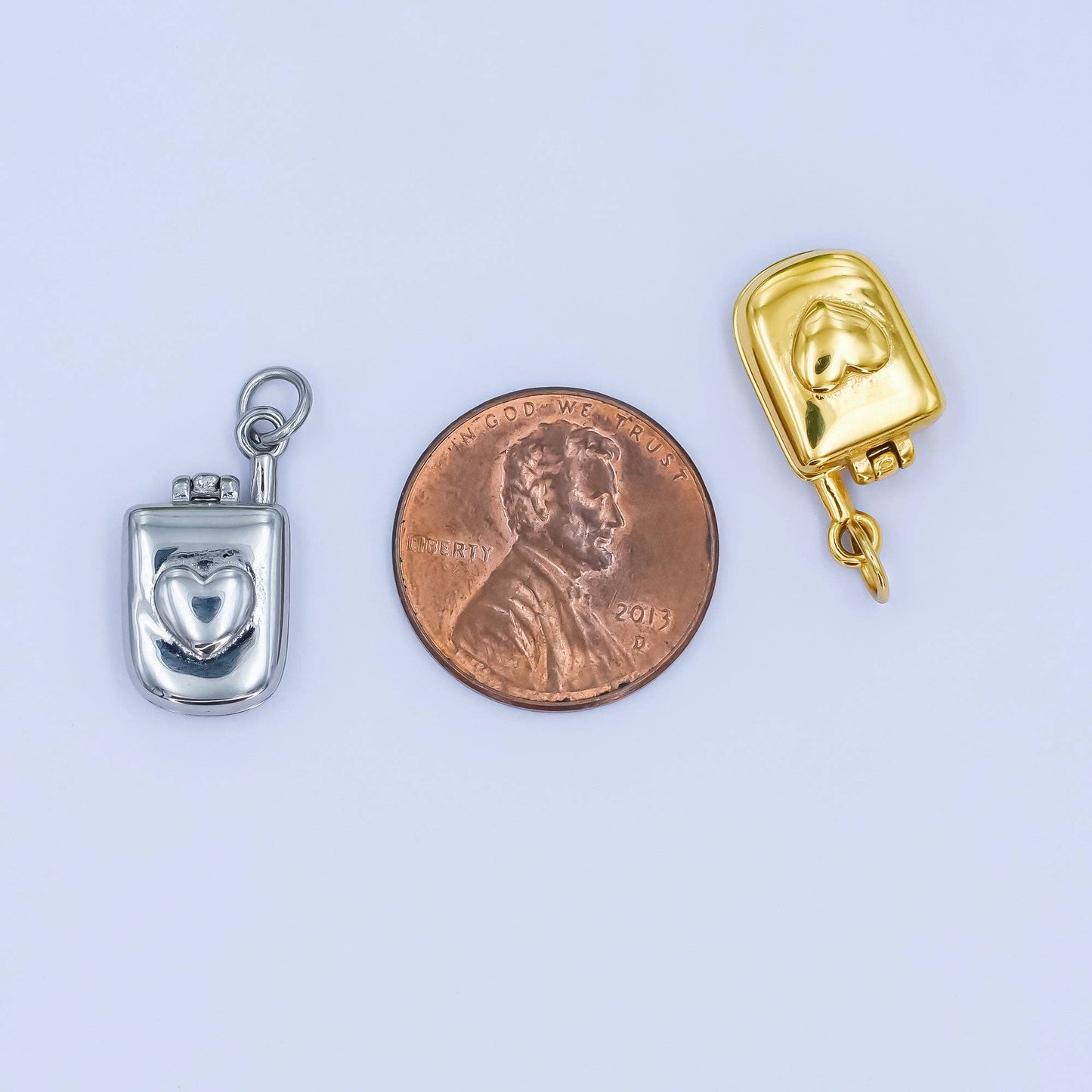 Vintage Heart Flip Phone Charm