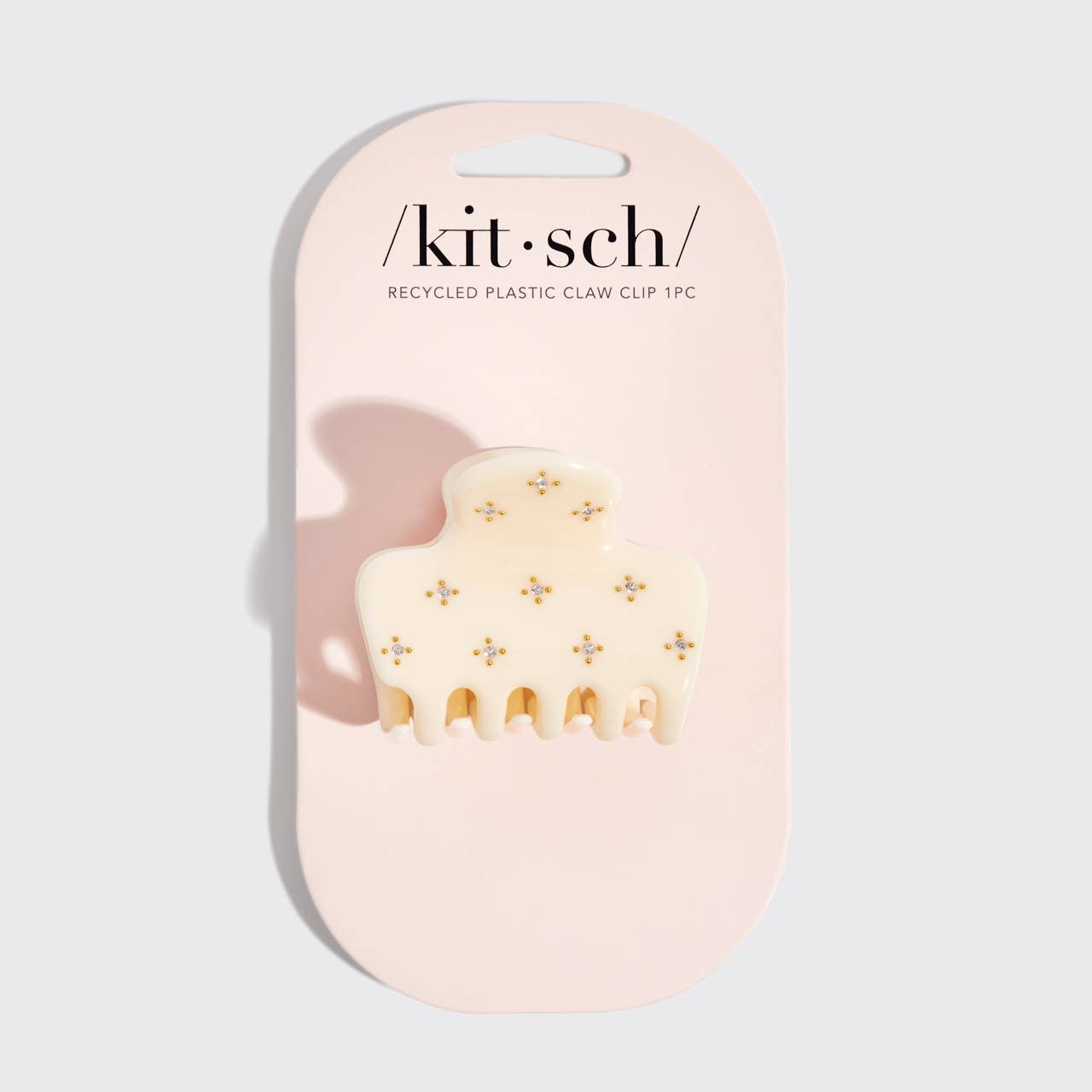 Kitsch | Recycled Plastic Rhinestone Medium Puffy Claw Clip 1pc-Ivory