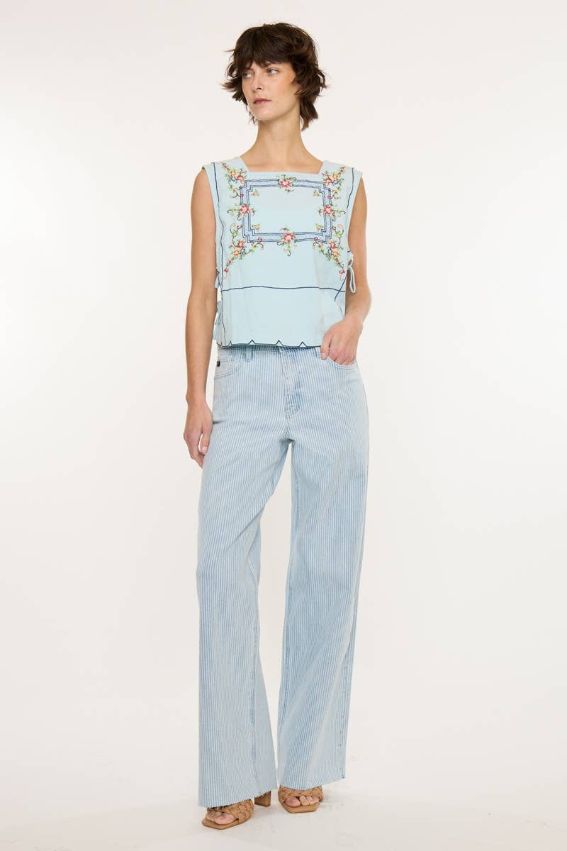 KanCan | High Rise Stripe Utility Pant