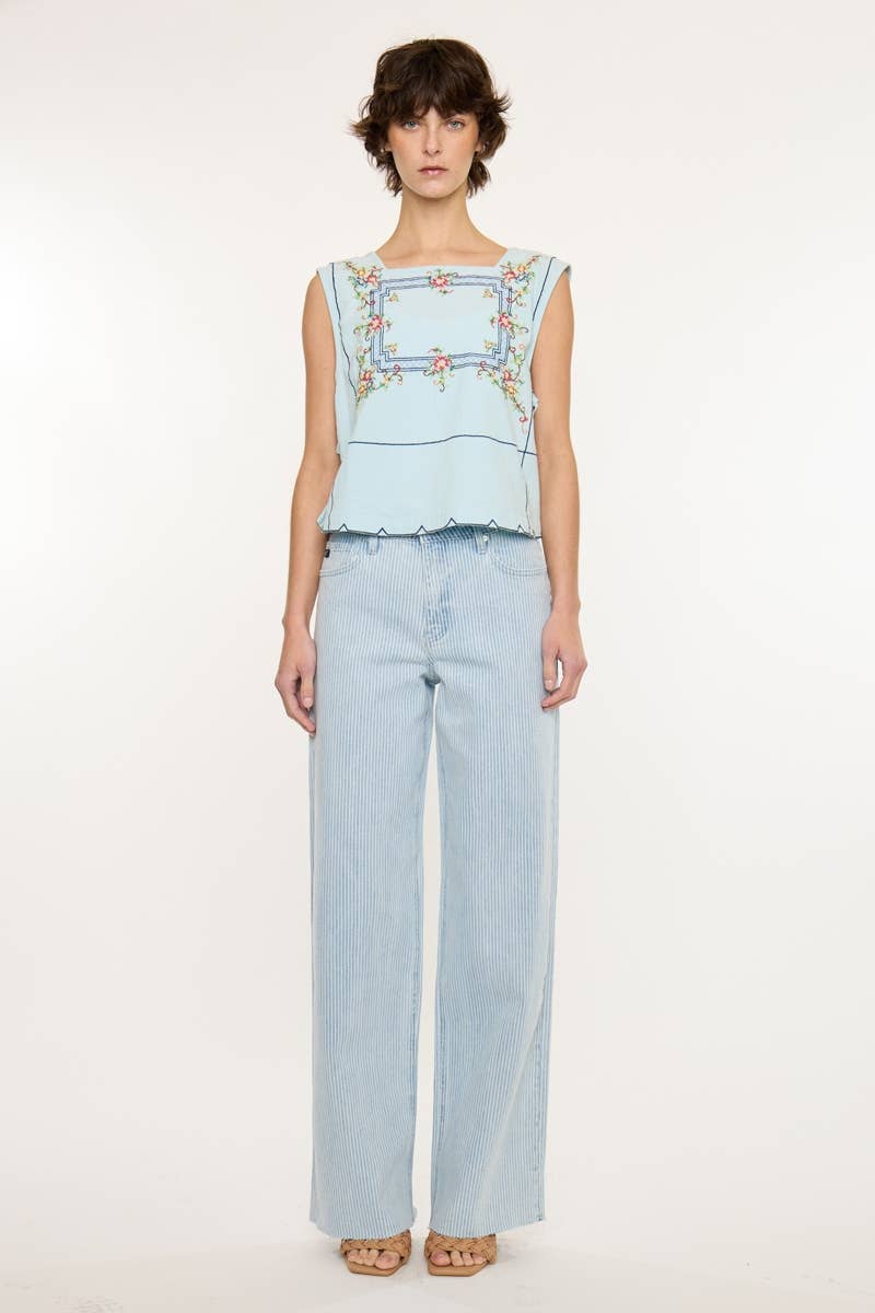 KanCan | High Rise Stripe Utility Pant
