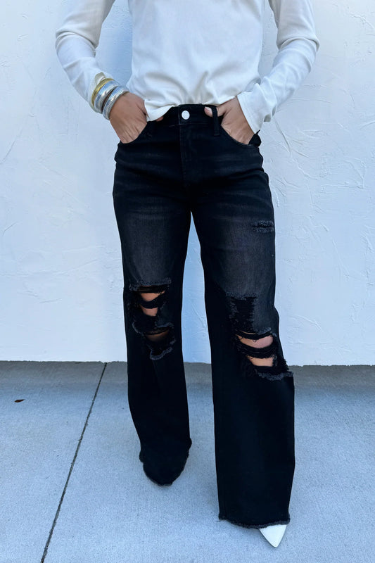 BLAKELEY | Distressed Jeans in Black