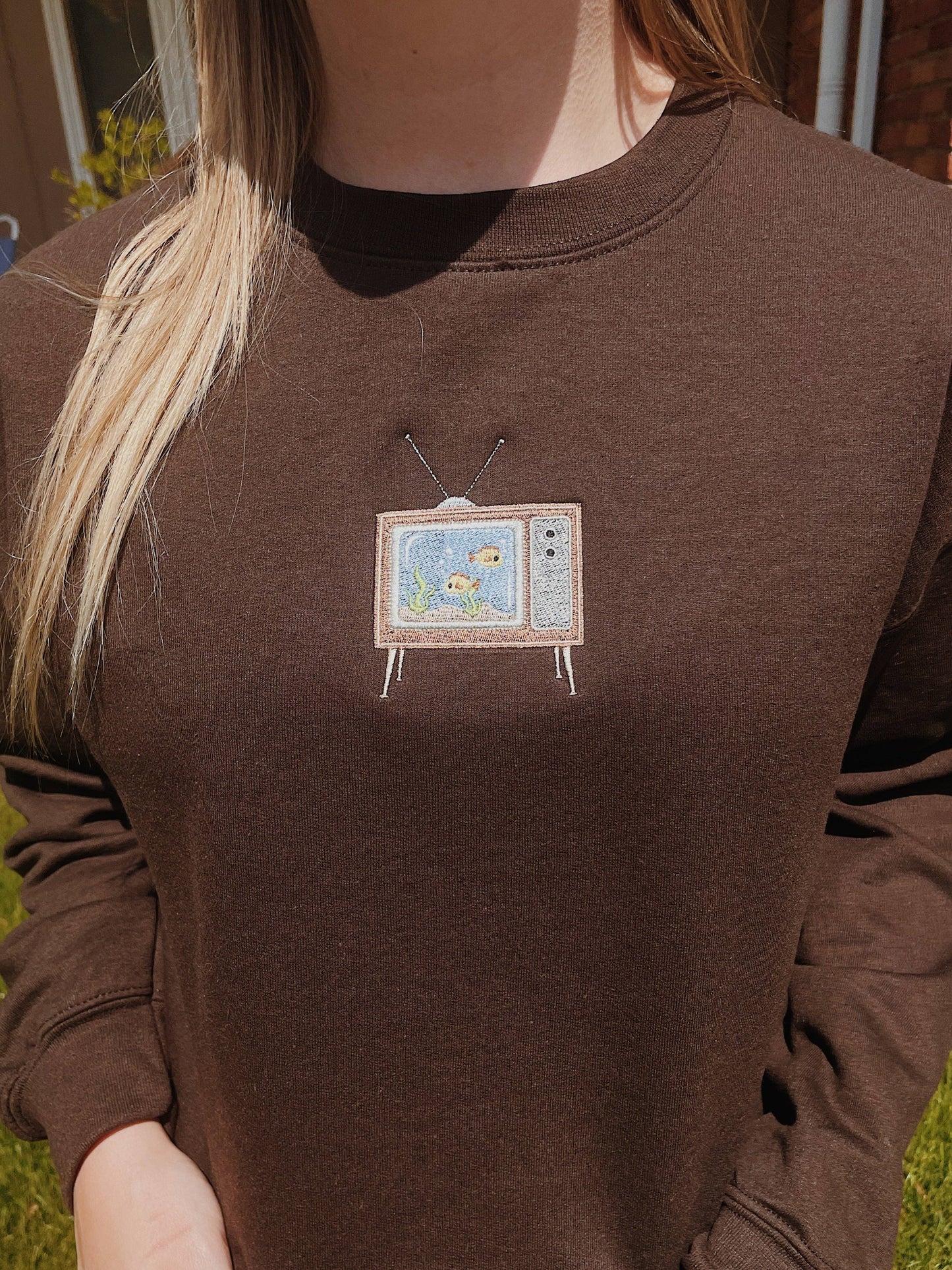 Aquarium TV Embroidered Sweatshirt