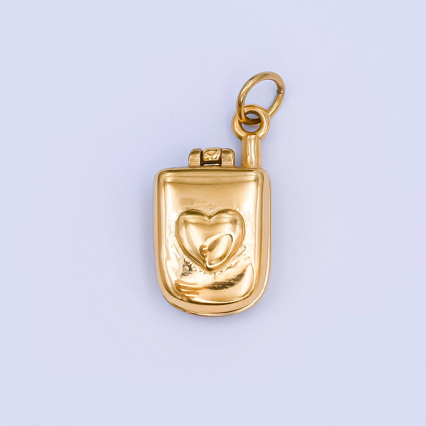 Vintage Heart Flip Phone Charm