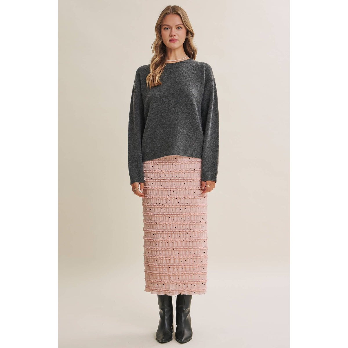 AUTUMN PICNIC PLAYUFL OPEN-BACK GINGHAM BOW SWEATER TOP