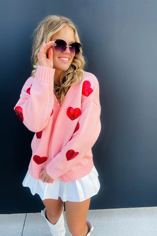Be Mine Sequin Heart Cardi