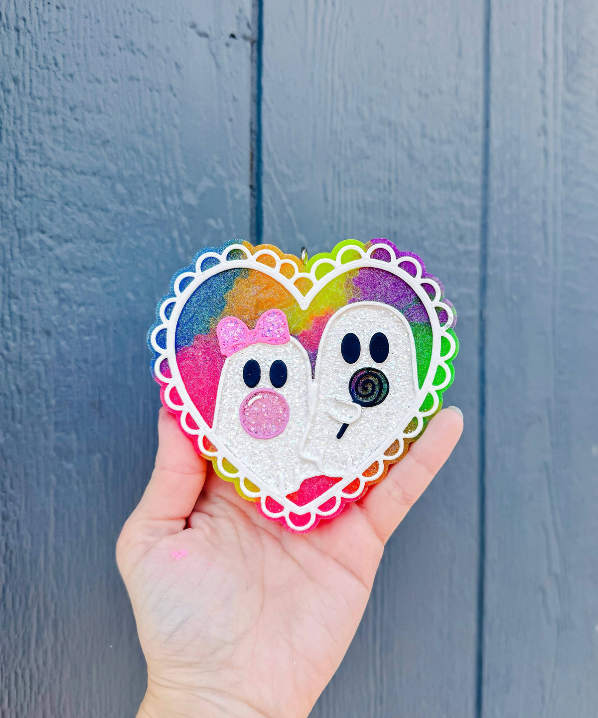 RTS Rainbow Ghost Boos Freshie (Scent: fruit loops)