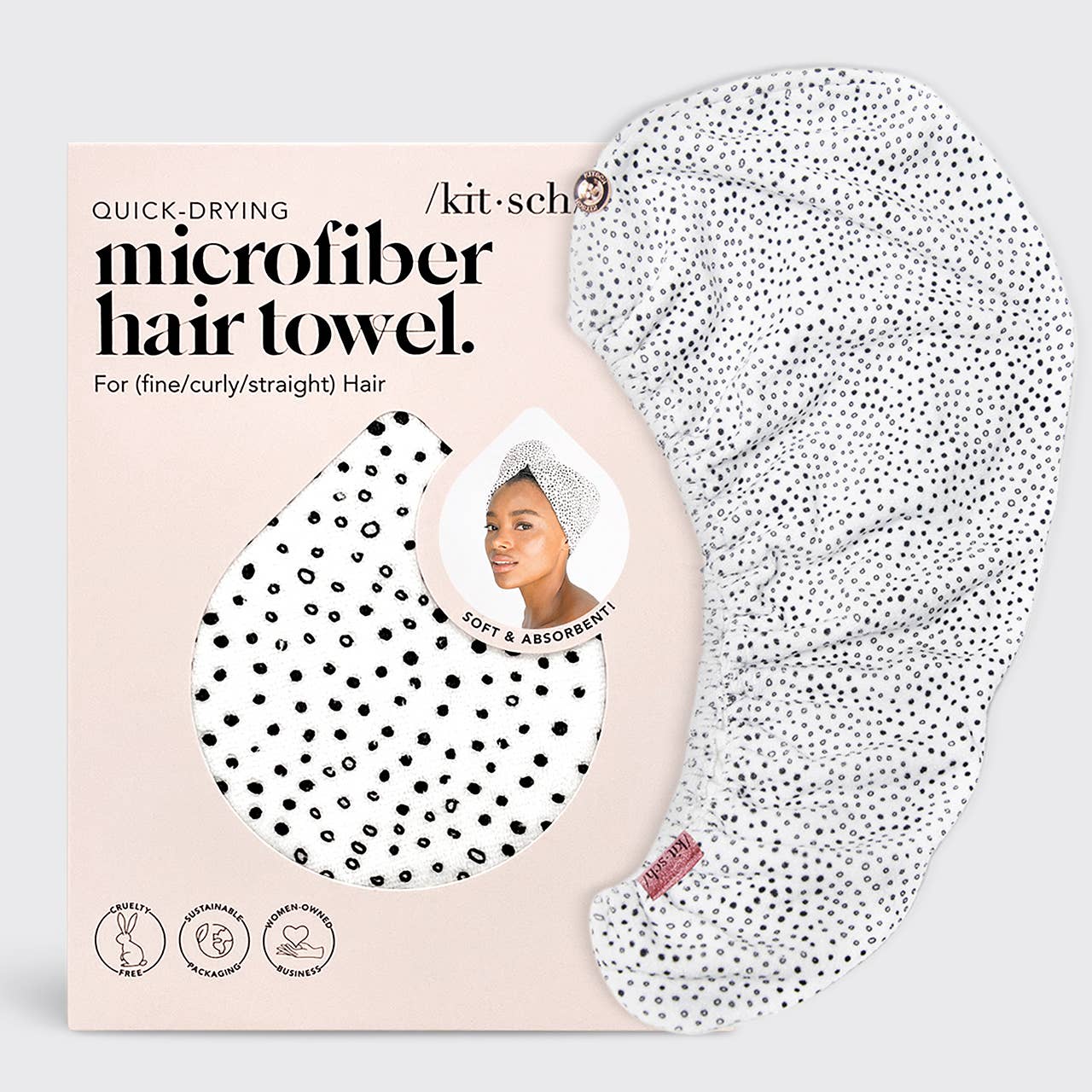 Kitsch | Quick Dry Hair Towel - Micro Dot