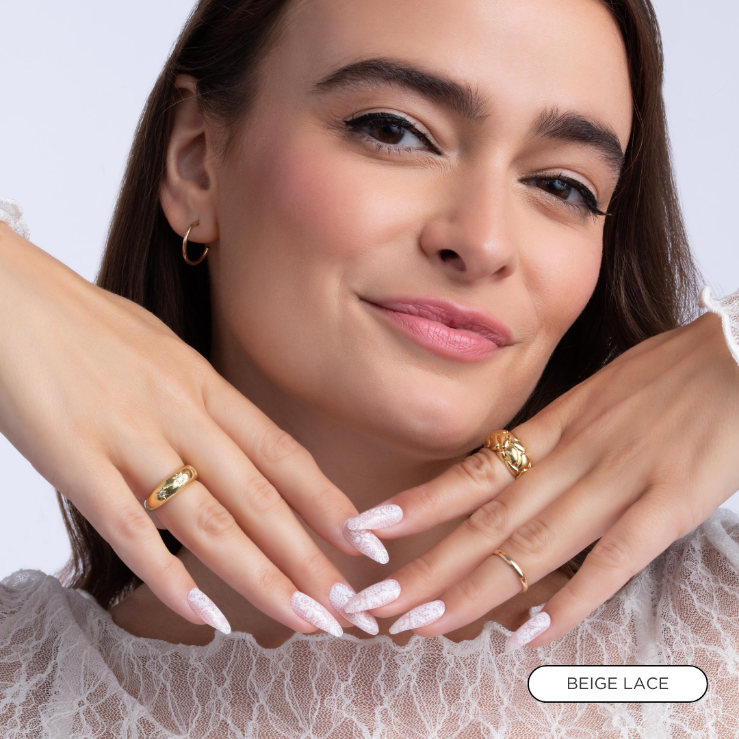 Paint Lab Beige Lace Press-on Nails