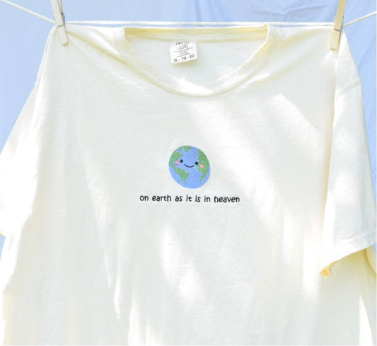 On Earth as it is in Heaven Embroidered Tee