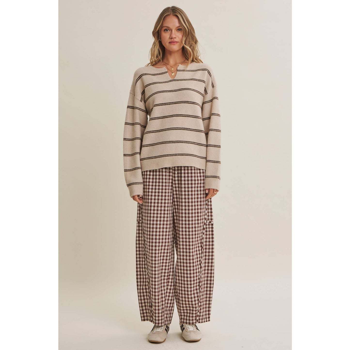 Gingham Cotton Pants