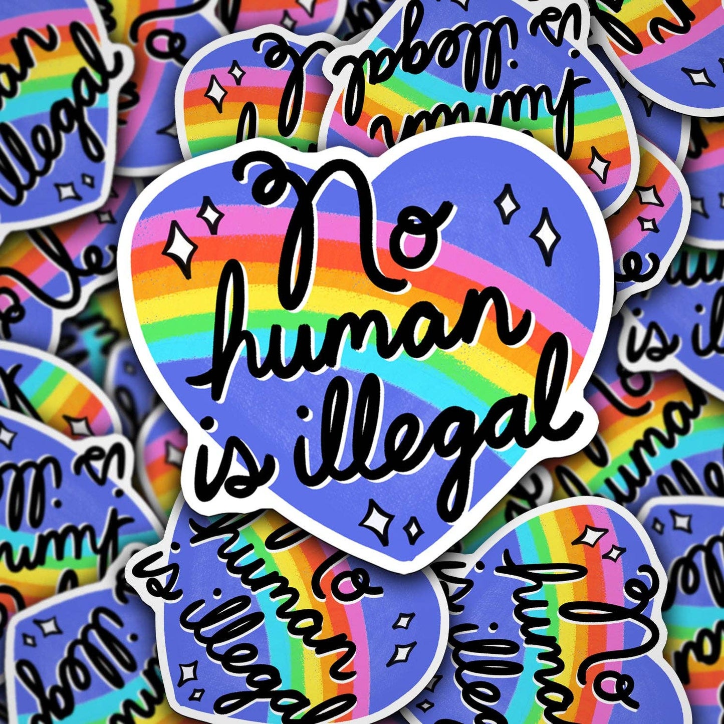 Vinyl Decal No Human Is Illegal
