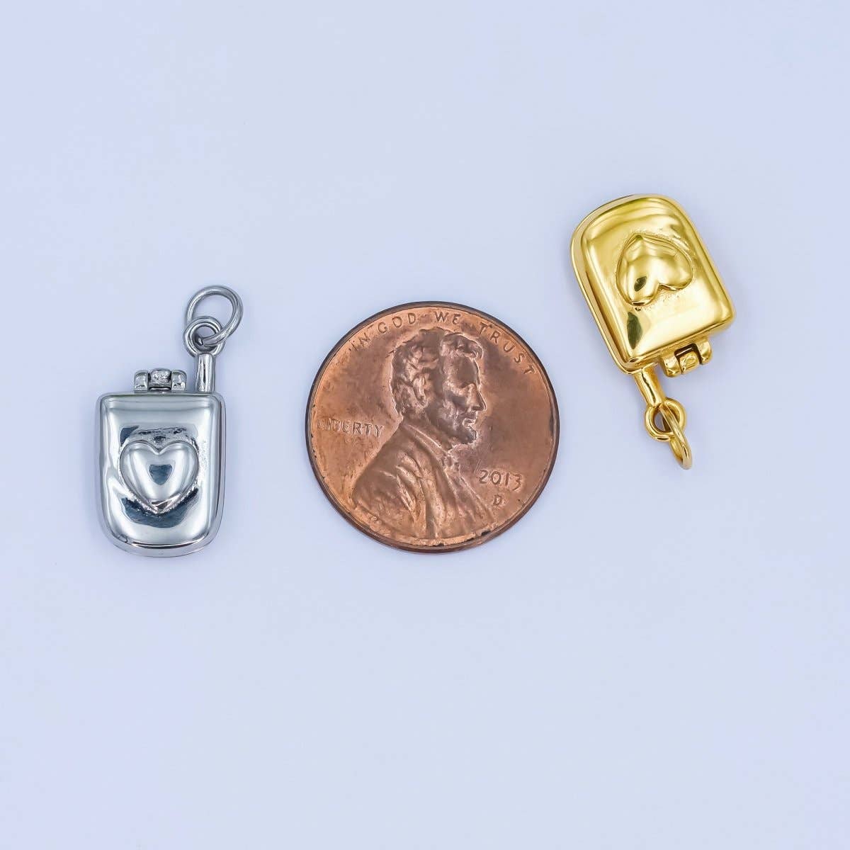 Vintage Heart Flip Phone Charm