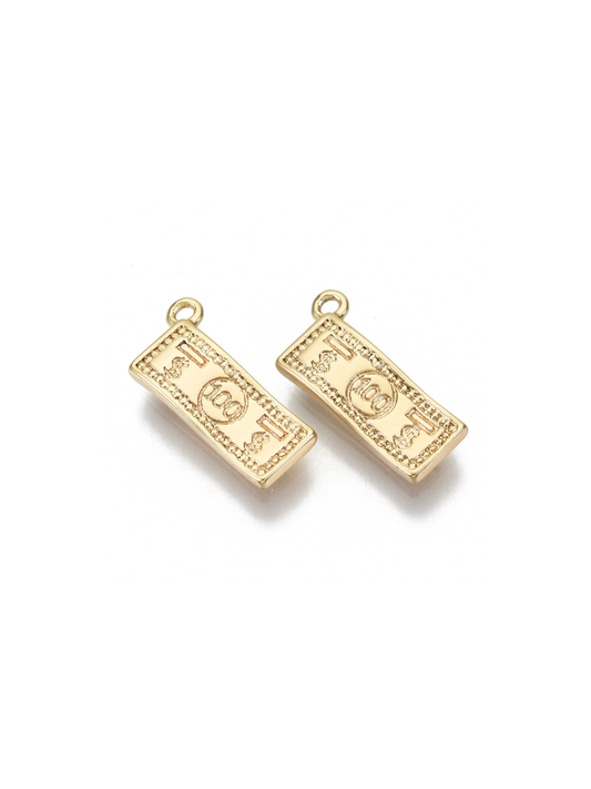 Gold $100 Bill Charm