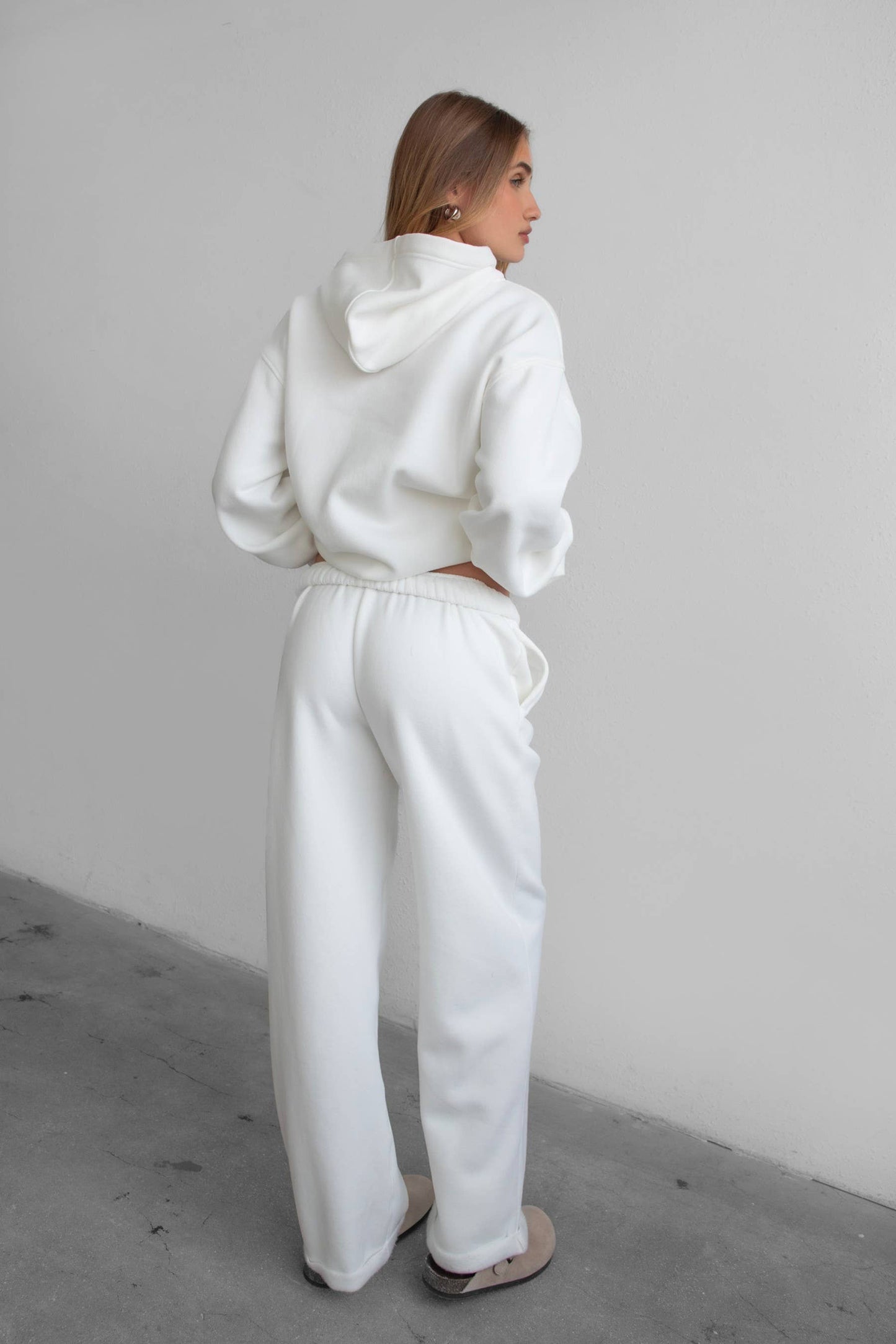 LANI Cloud Fleece Wide Leg Sweatpants Stretch Waist & Pocket