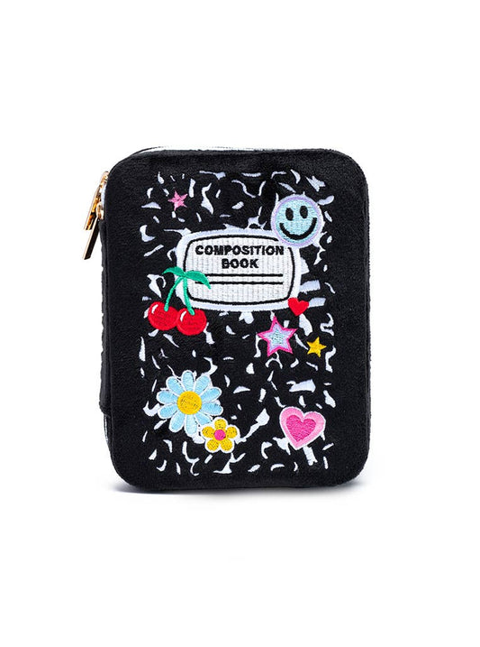 Velvet Jewelry Zip Case / Organizer - Notebook - Black