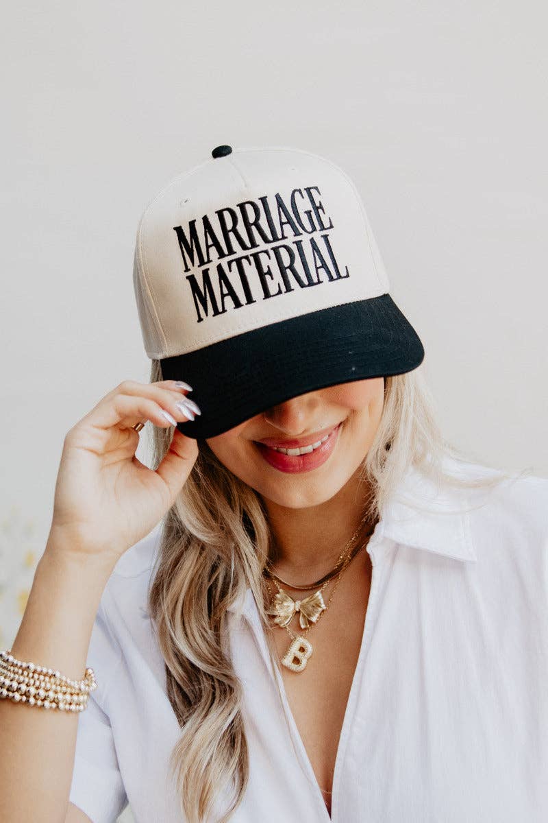 Marriage Material Two-Toned Trucker Hats For Women