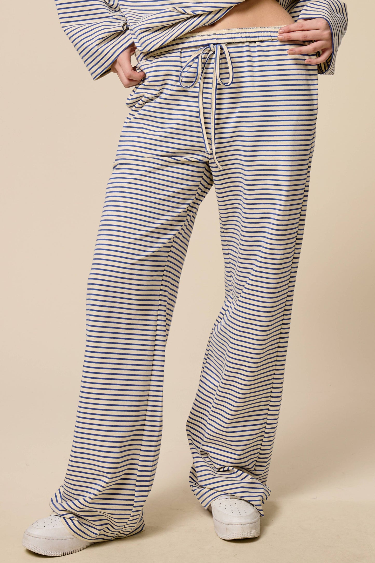 Mimosa | Striped Drawstring Wide Leg Pants
