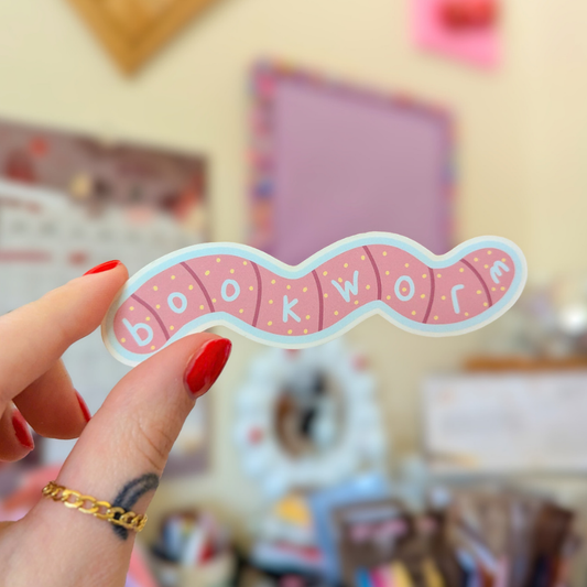Bookworm matte sticker