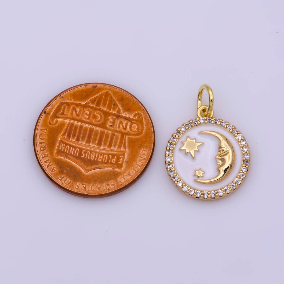 Celestial Enamel Moon and Star Charm