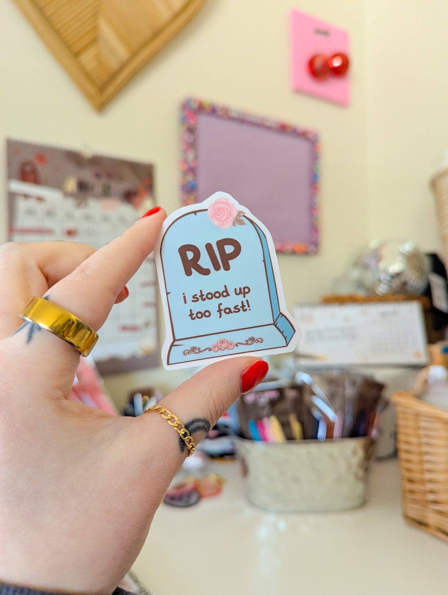 Rip i stood up too fast! sticker