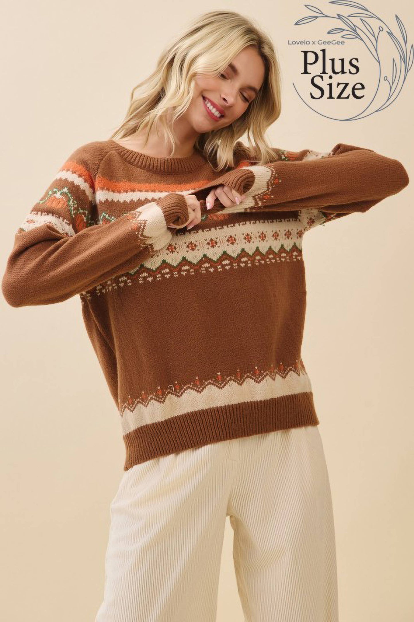 LOVELO | Plus Autumn Pumpkin Knit Sweater