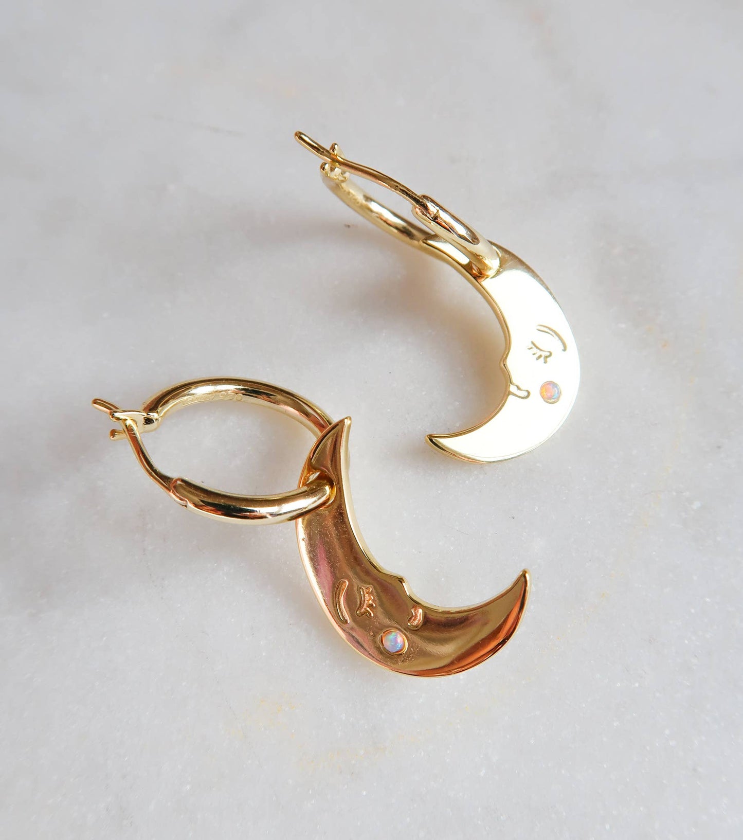 You are my Moonlit Secret Moon Hoop Earrings