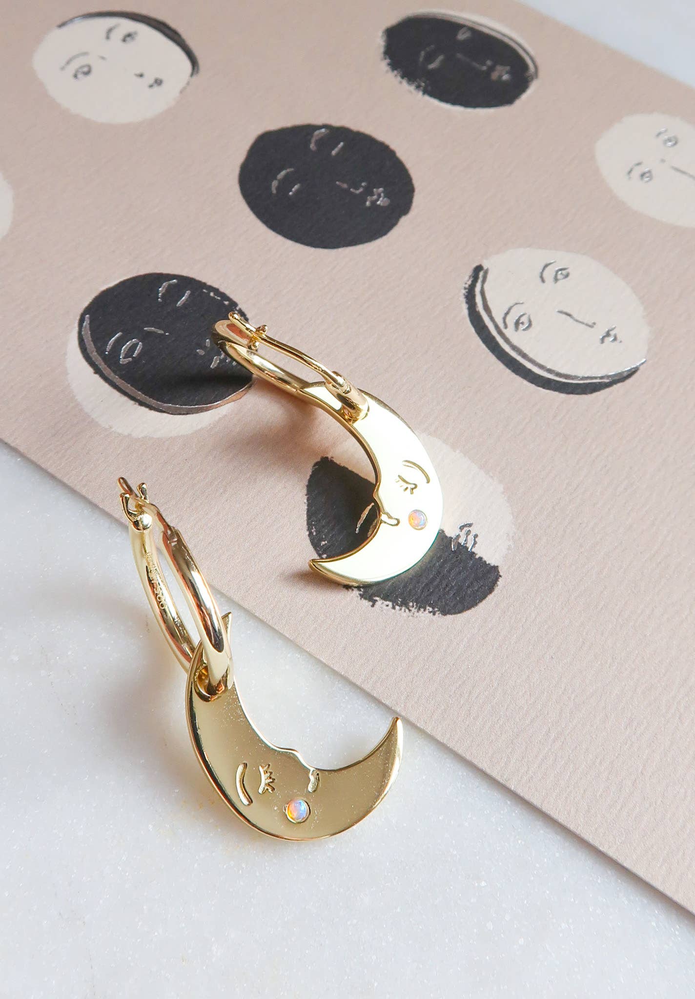 You are my Moonlit Secret Moon Hoop Earrings