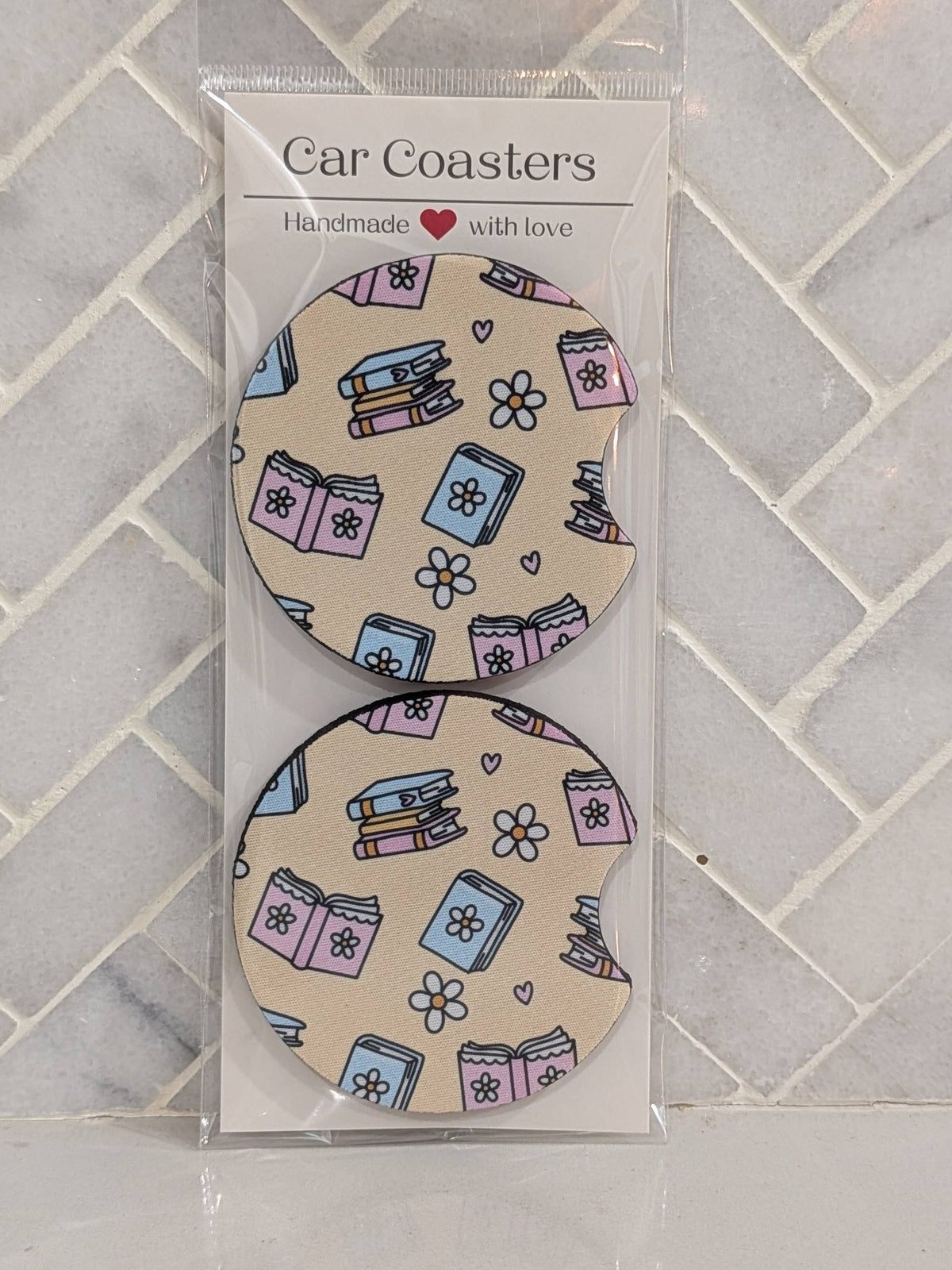 Flower Books Car Coasters