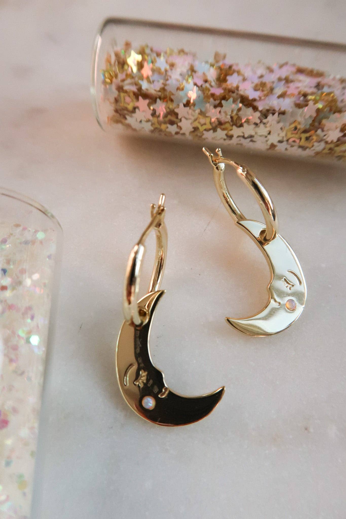 You are my Moonlit Secret Moon Hoop Earrings