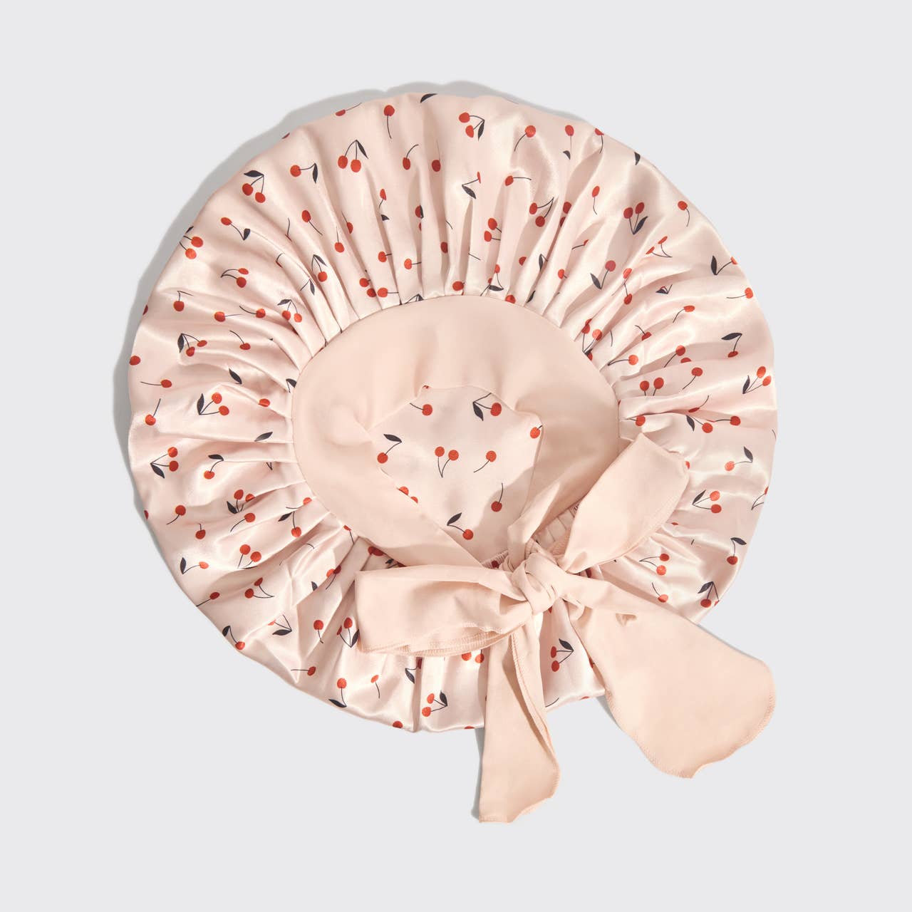 Kitsch | Adjustable Oversized Satin Bonnet - Cherry Print