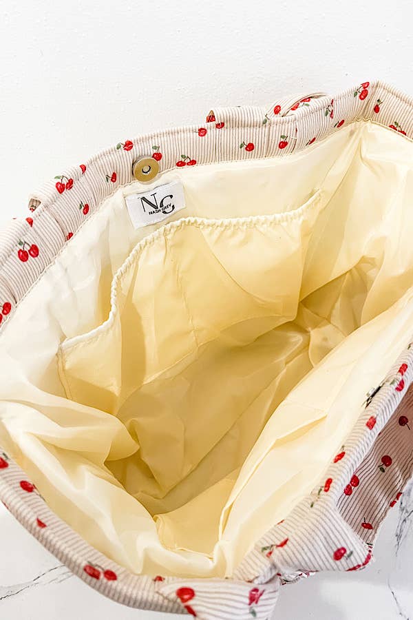 Stevie Cherry Print Tote Bag