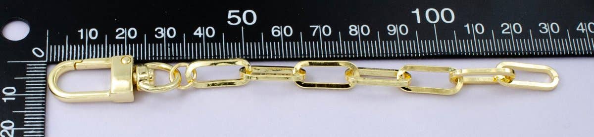 Paperclip Chain Bag Charm Swivel Keychain