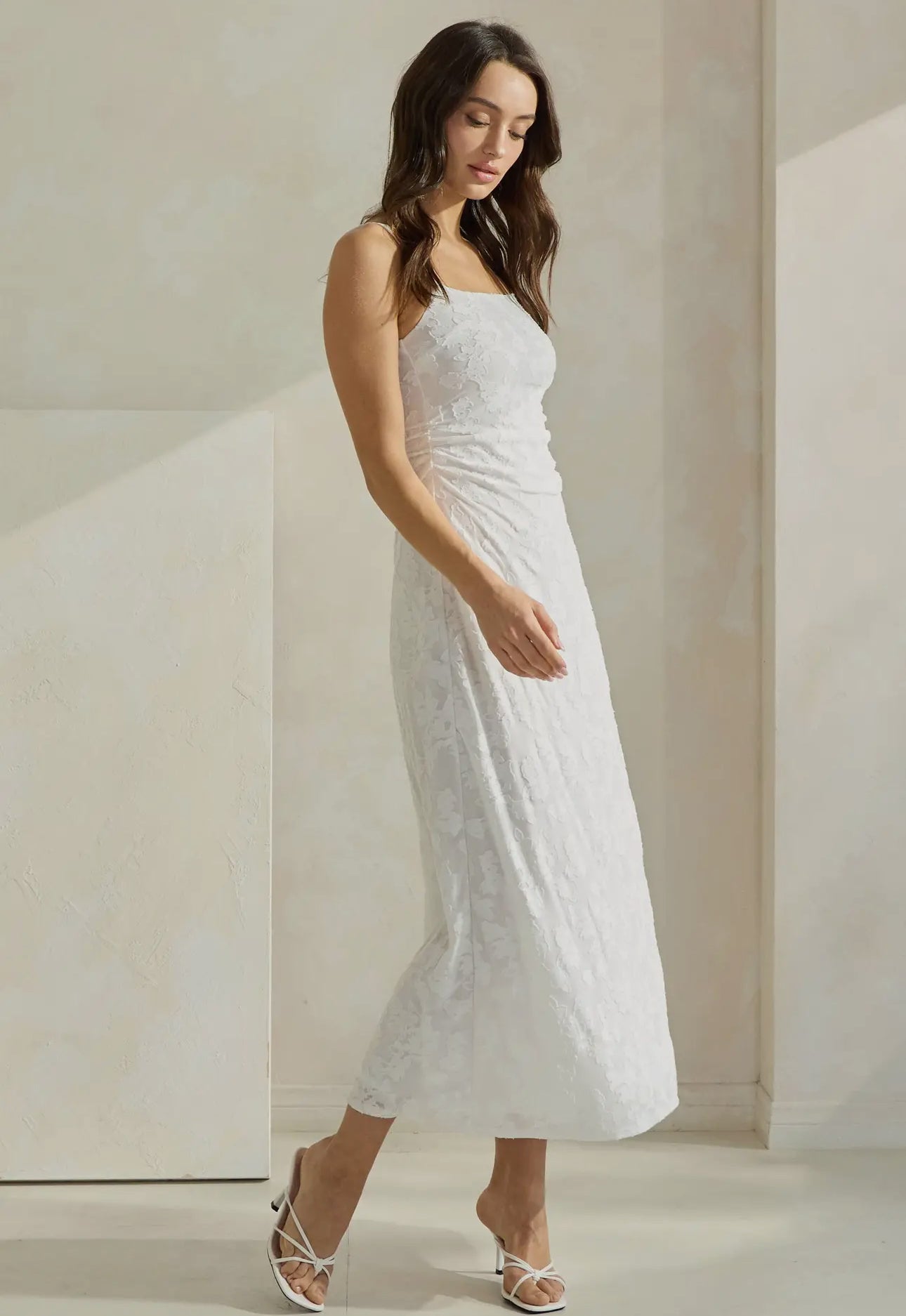 Floral Embrace Textured Maxi Dress