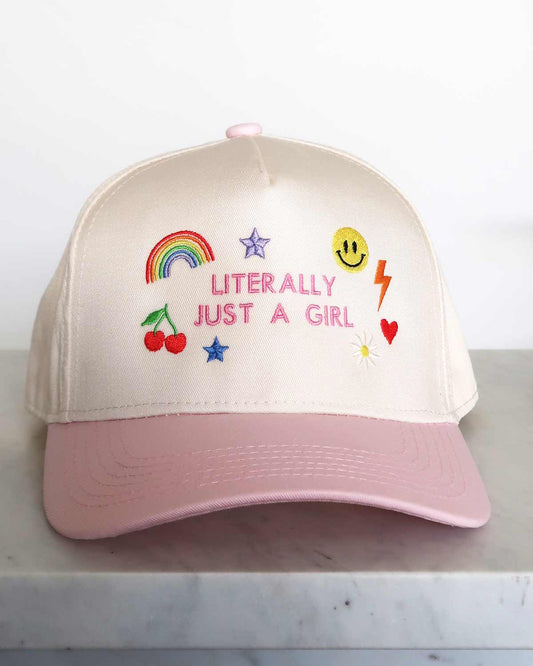 Literally Just a Girl Charm Embroidered Baseball Cap