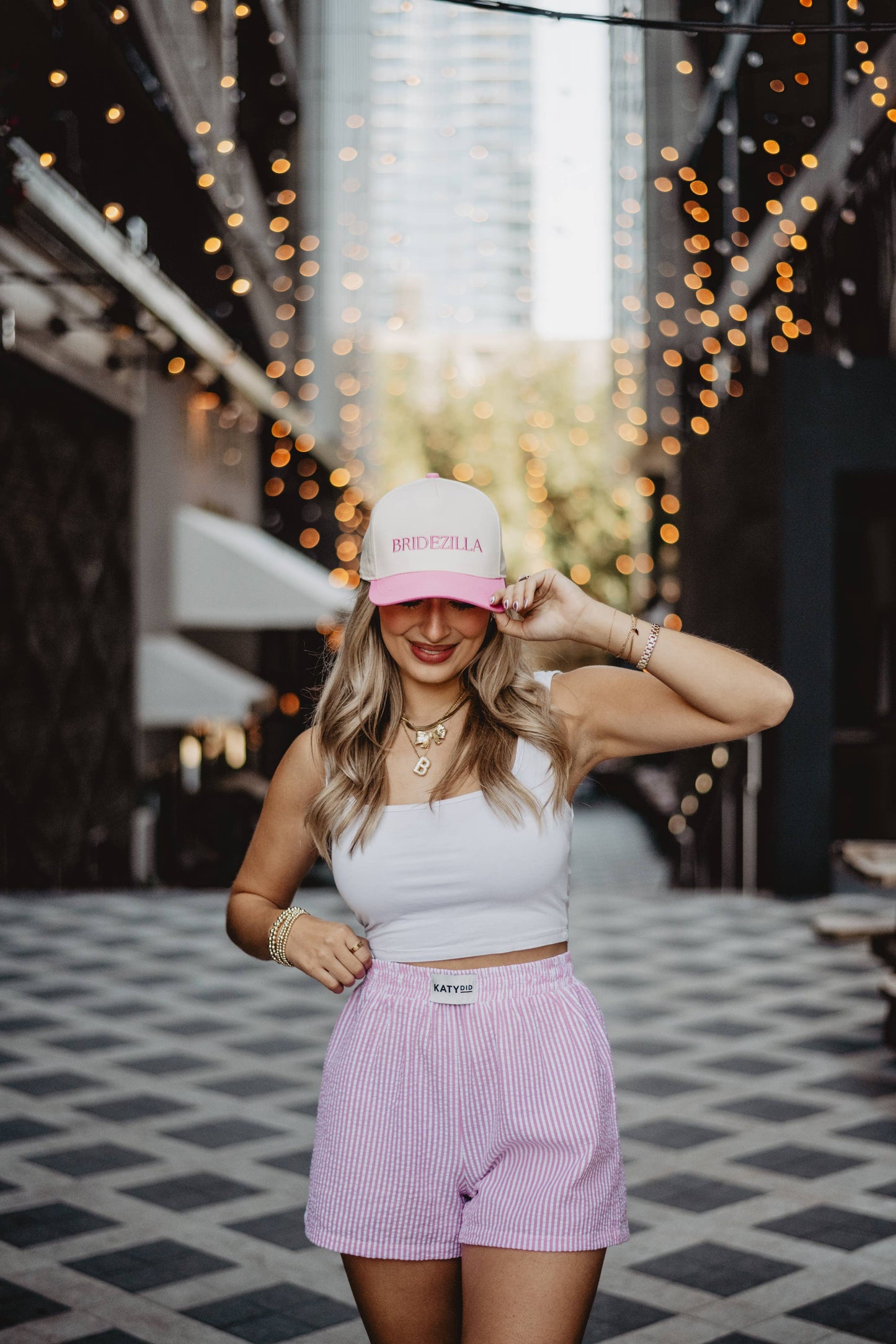Pink Striped Ladies Boxer Shorts