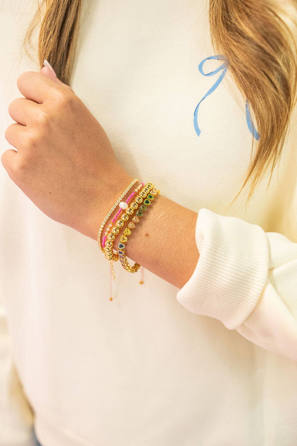 Color Pop Rainbow Hearts Bracelet