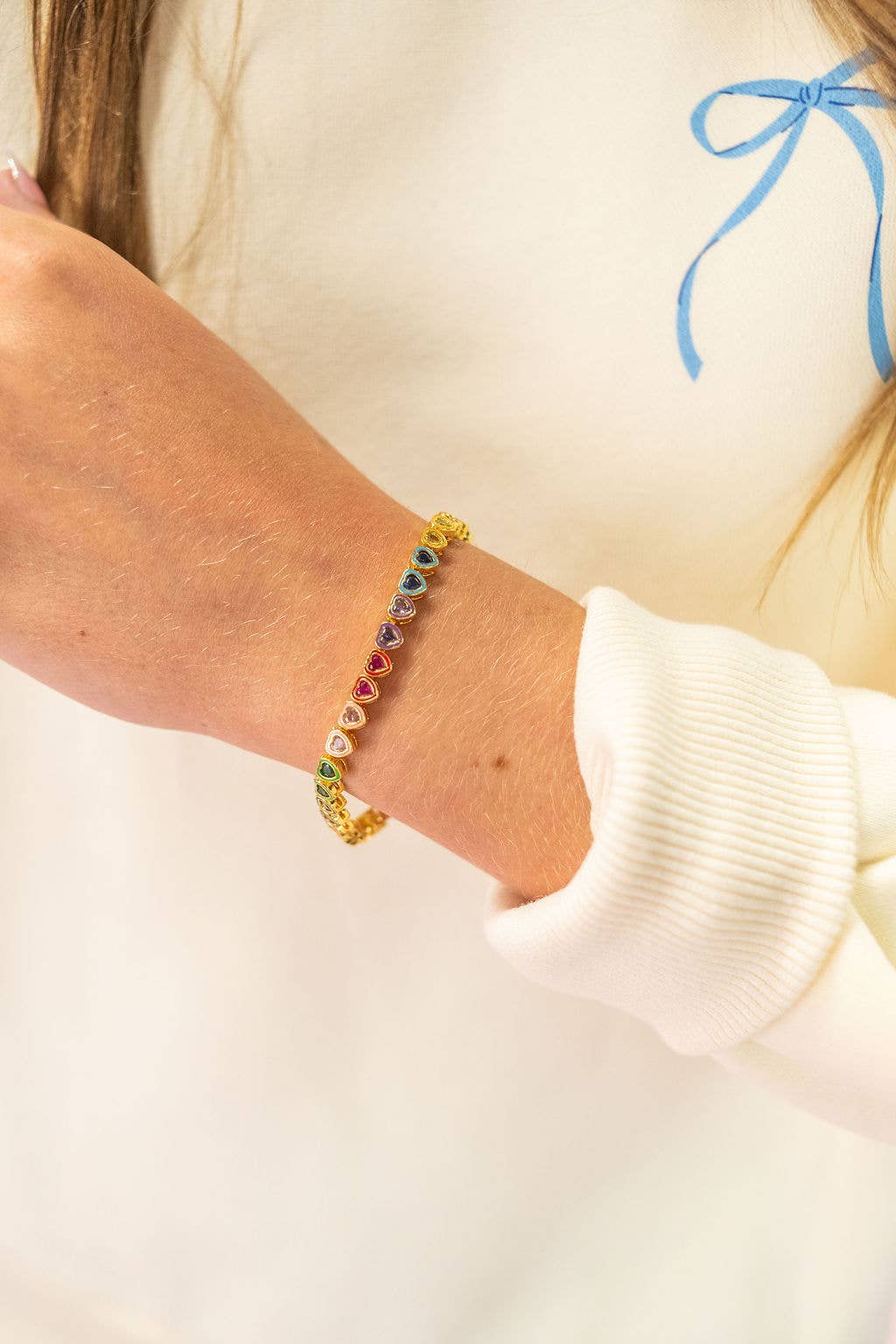 Color Pop Rainbow Hearts Bracelet