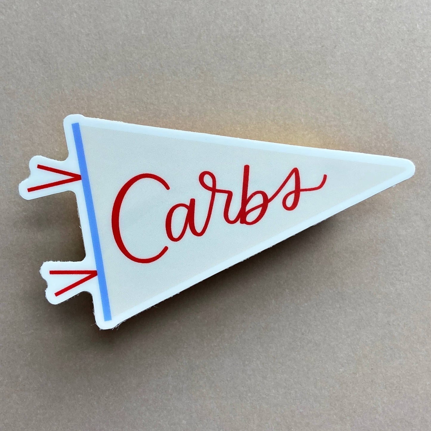 Carbs Vinyl Sticker | Funny Food Stickers, Pennant Sticker