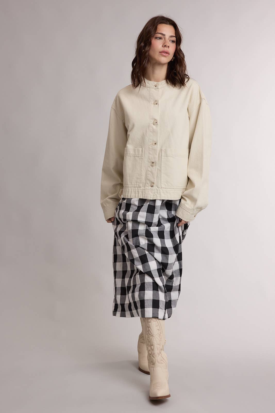 PLAID MIDI DRESS