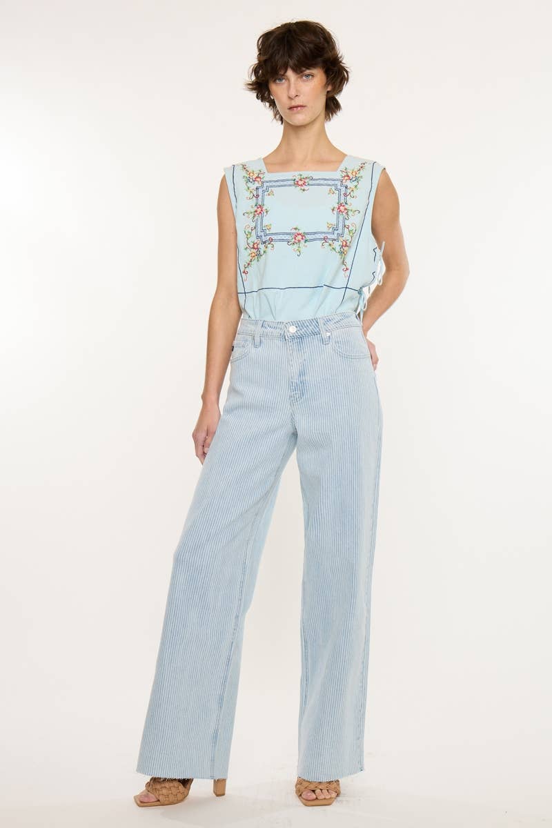 KanCan | High Rise Stripe Utility Pant