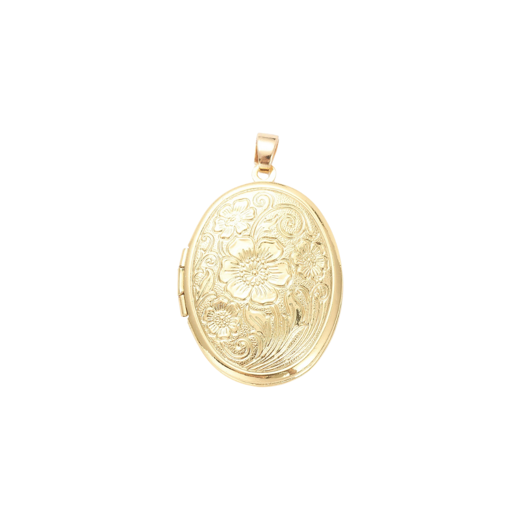 Gold Petal Promise Locket Charm