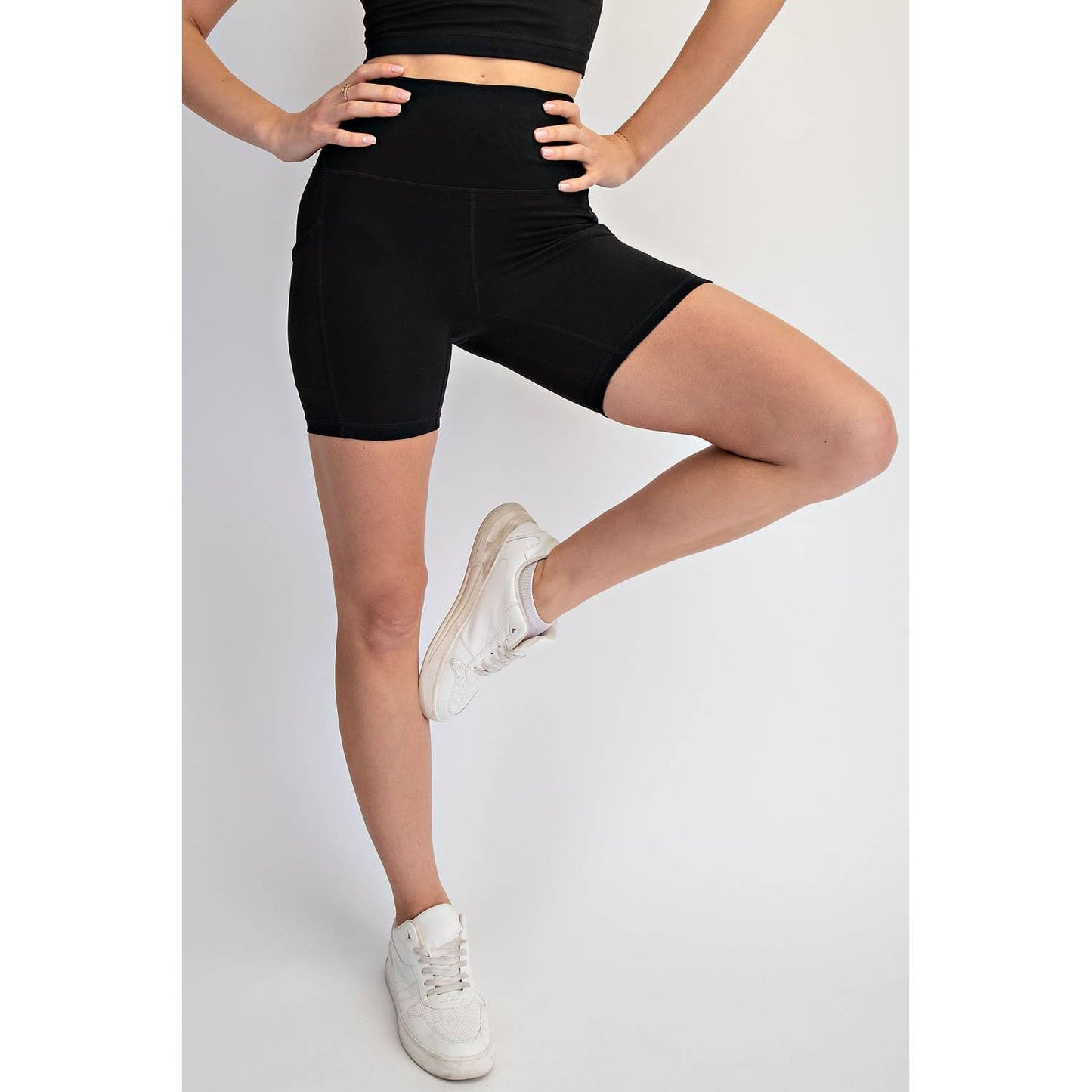PLUS SIZE NYLON BUTTER BIKER