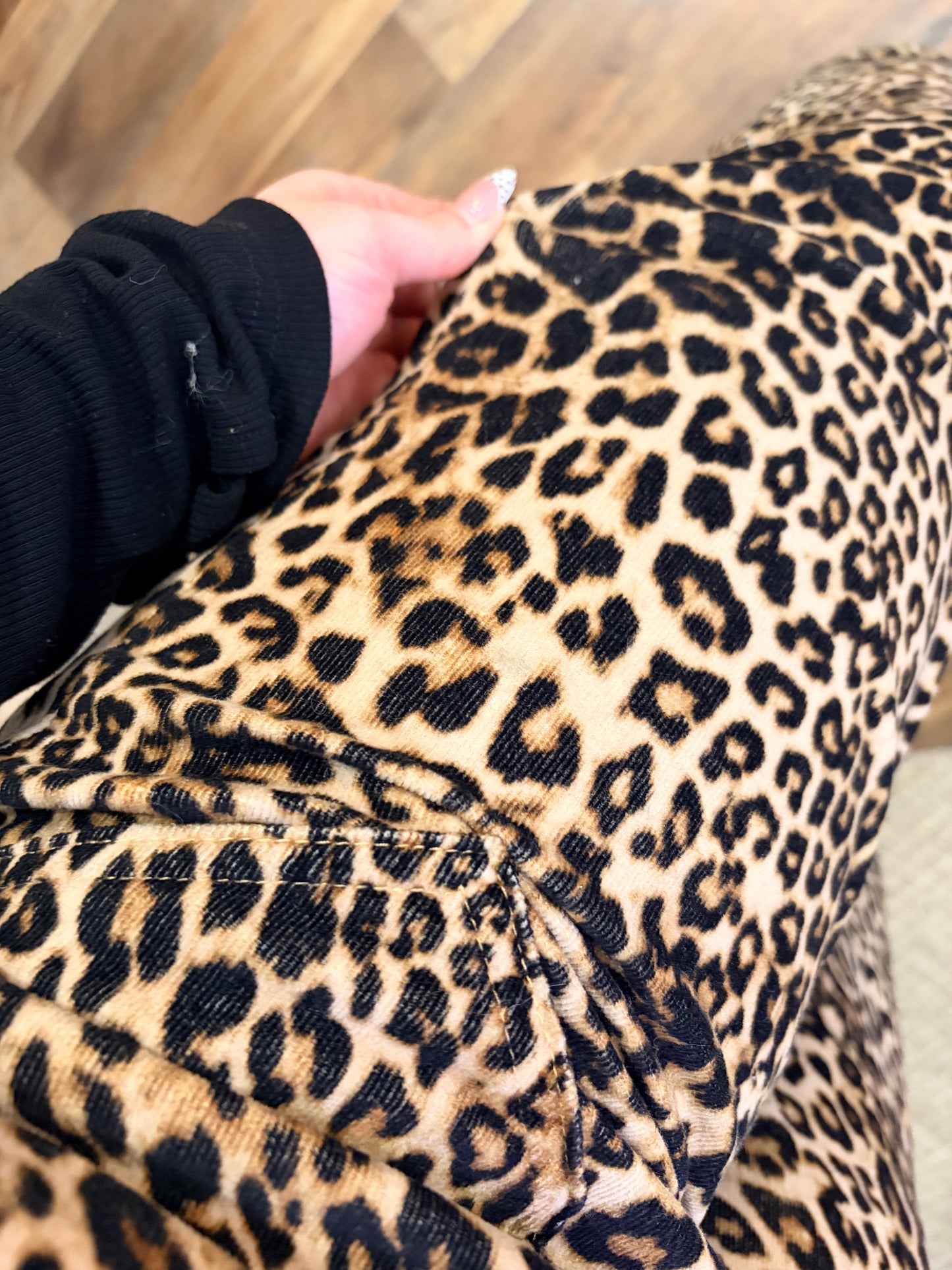 Kancan | Ultra High Rise Leopard Corduroy Wide Leg