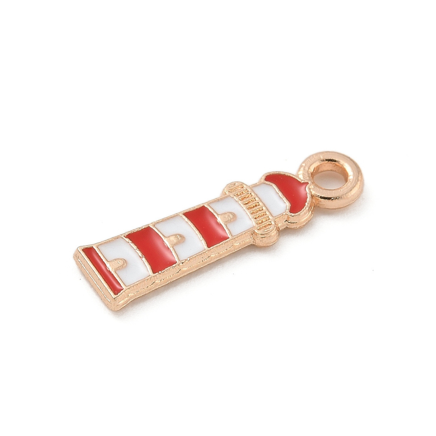 Lighthouse Gold Red Charm