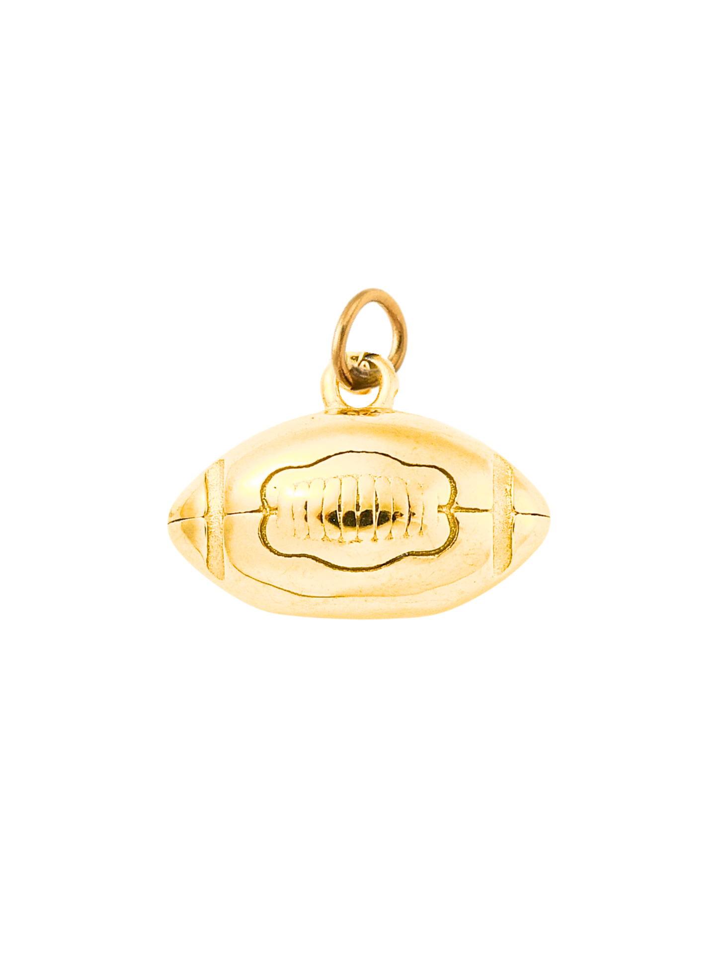 * Gold Engraved Football Charm